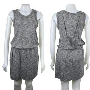 Banana Republic Cut Out Back Elastic Waist Mini Dress Heathered Gray Size Small